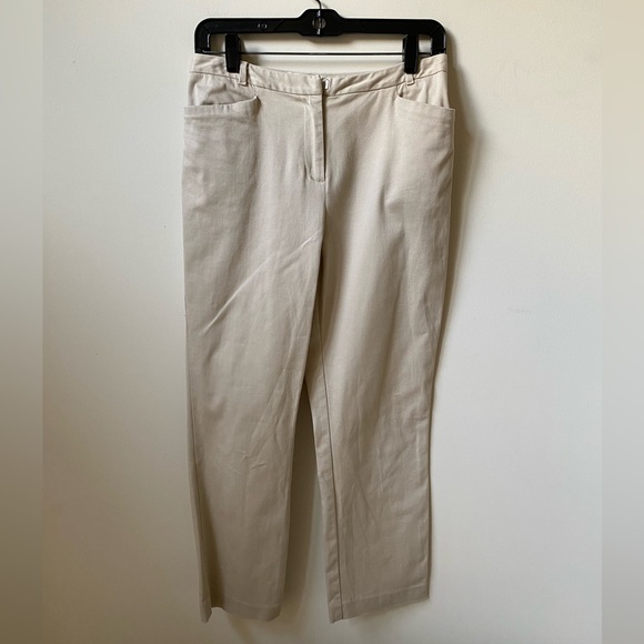 LOFT Cream Ankle Pants 8p - Picture 1 of 5